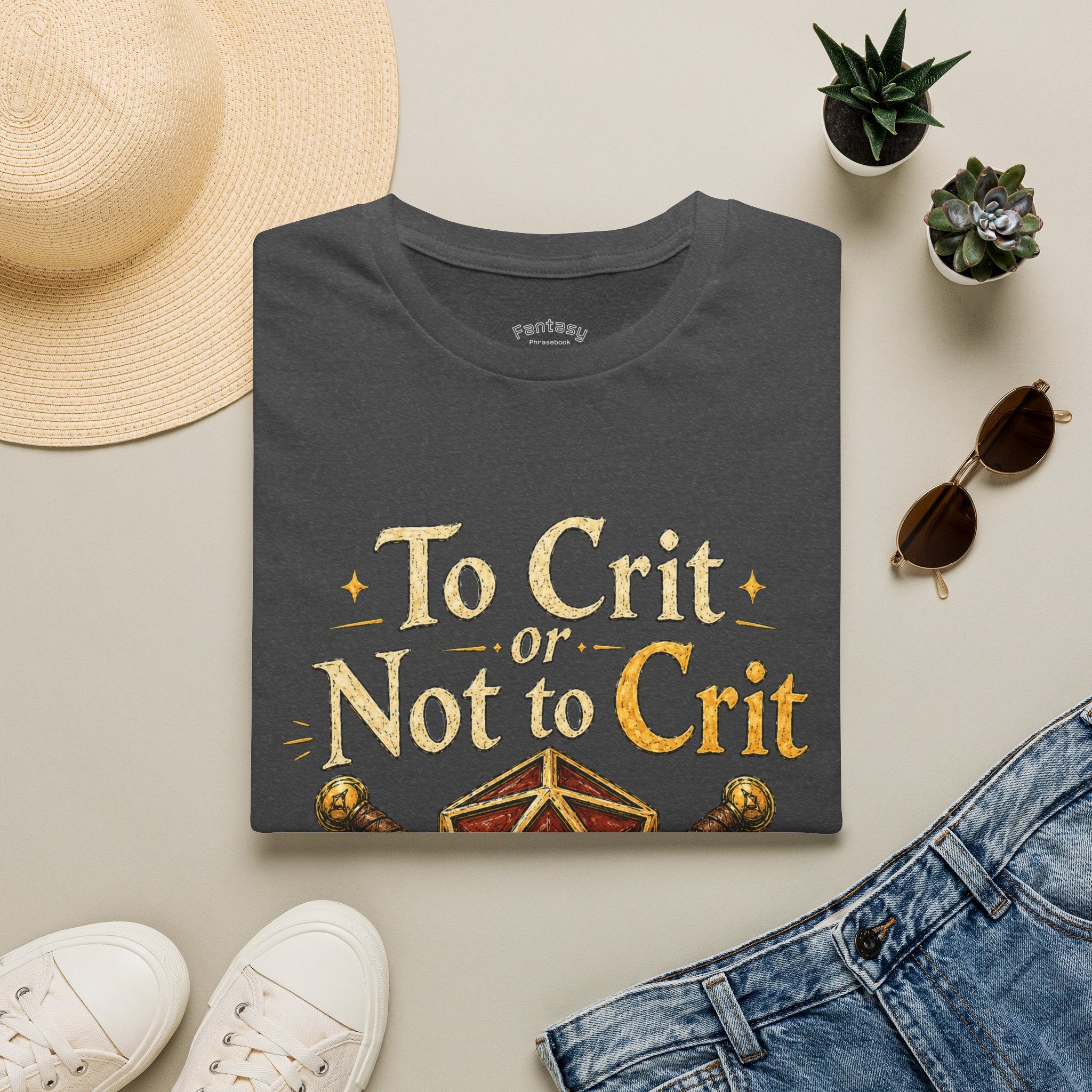 To Crit or Not to Crit T-Shirt | D20 Dice RPG Gaming Tee