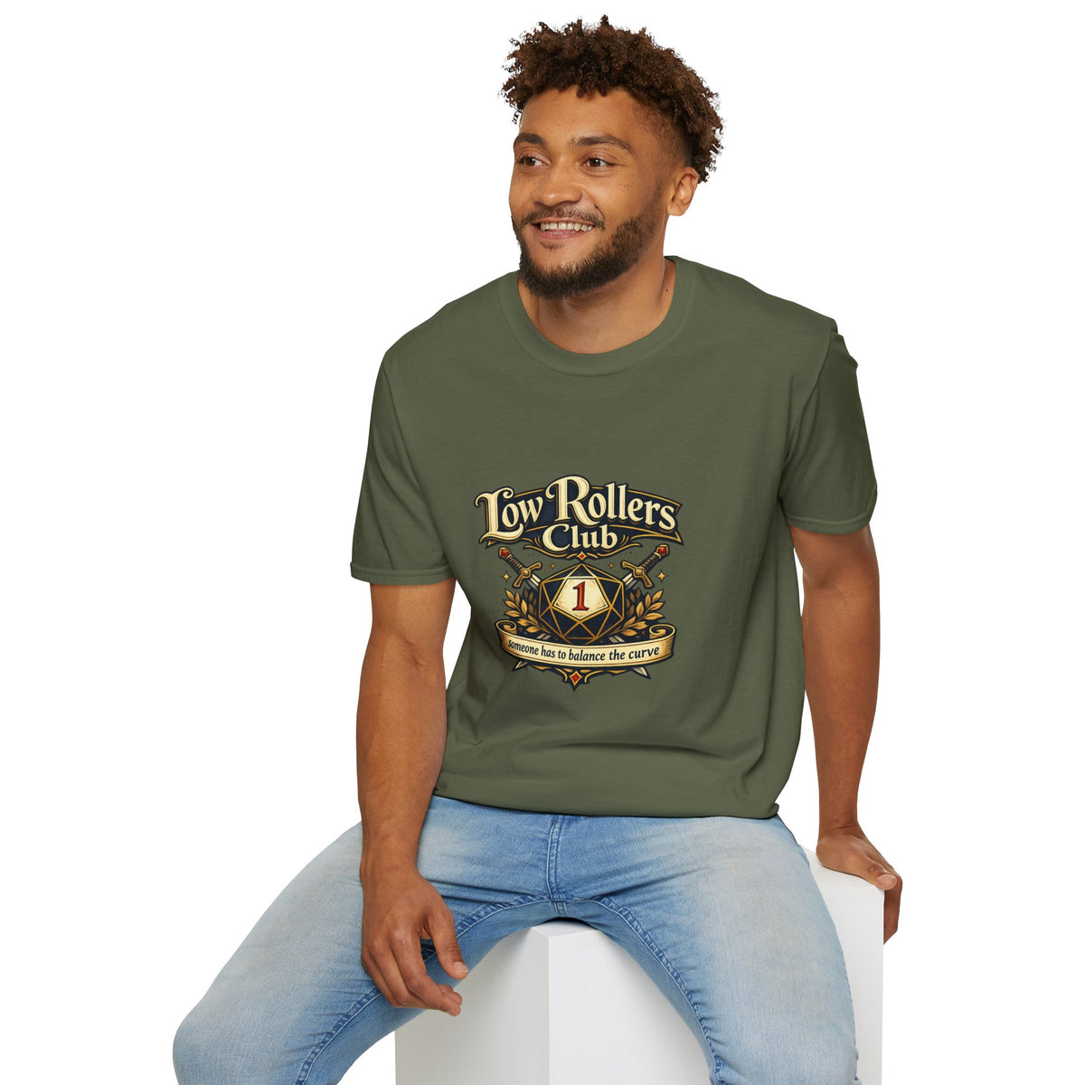 Low Rollers Club "Someone Has to Balance the Curve" Funny TTRPG Shirt