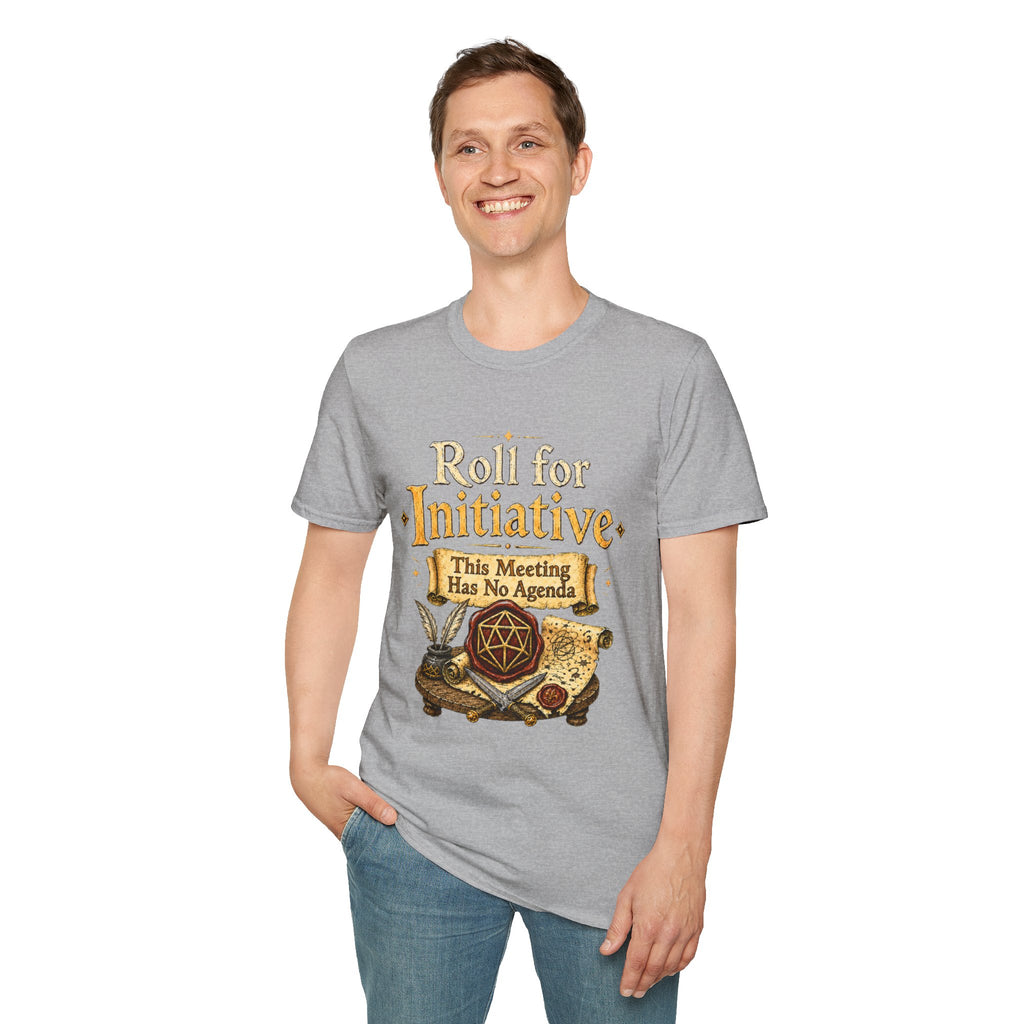 Roll for Initiative T-Shirt — This Meeting Has No Agenda (D&D Gamer Tee)