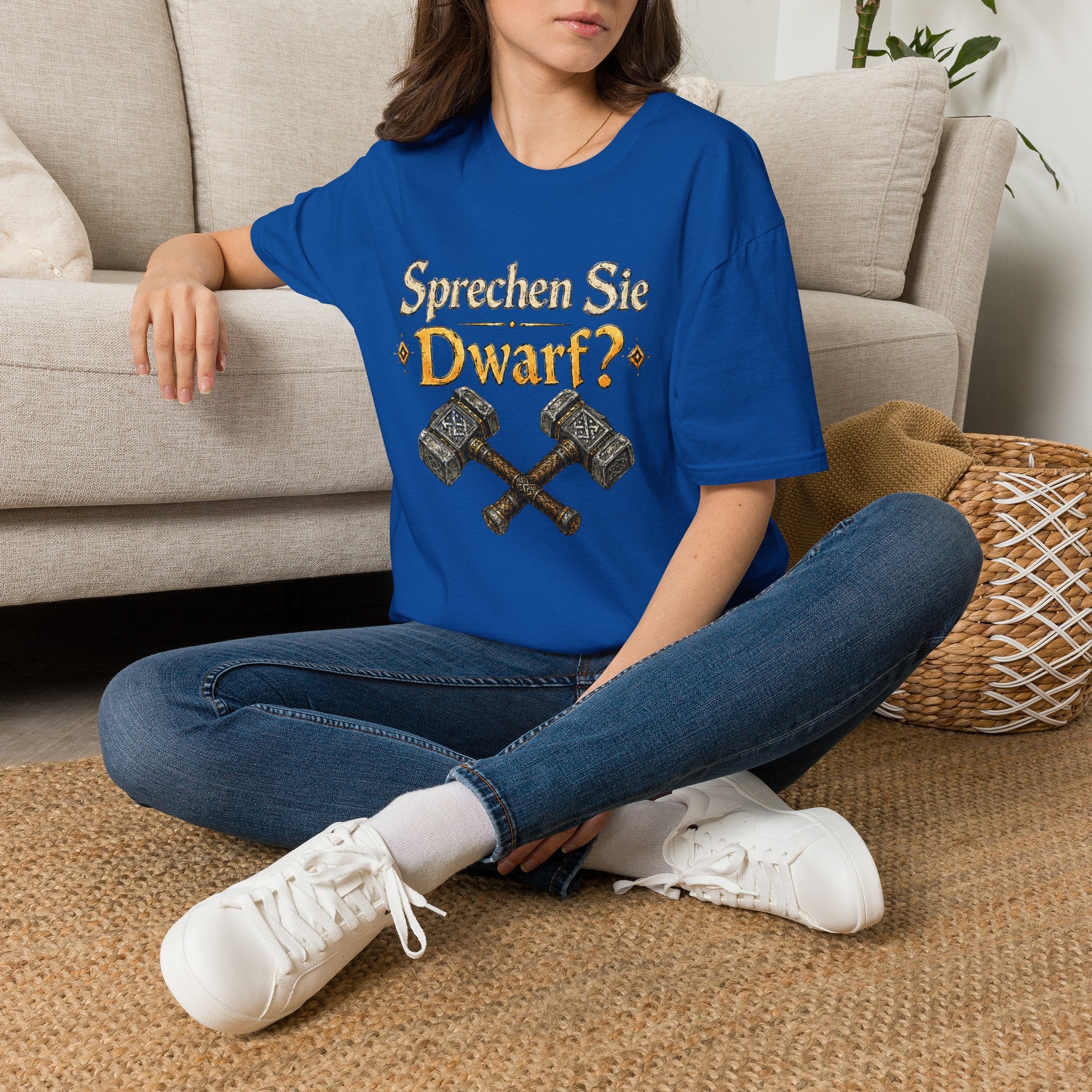 Do You Speak Dwarf T-Shirt | Funny Tabletop Gaming Design, Crossed Runic Hammers