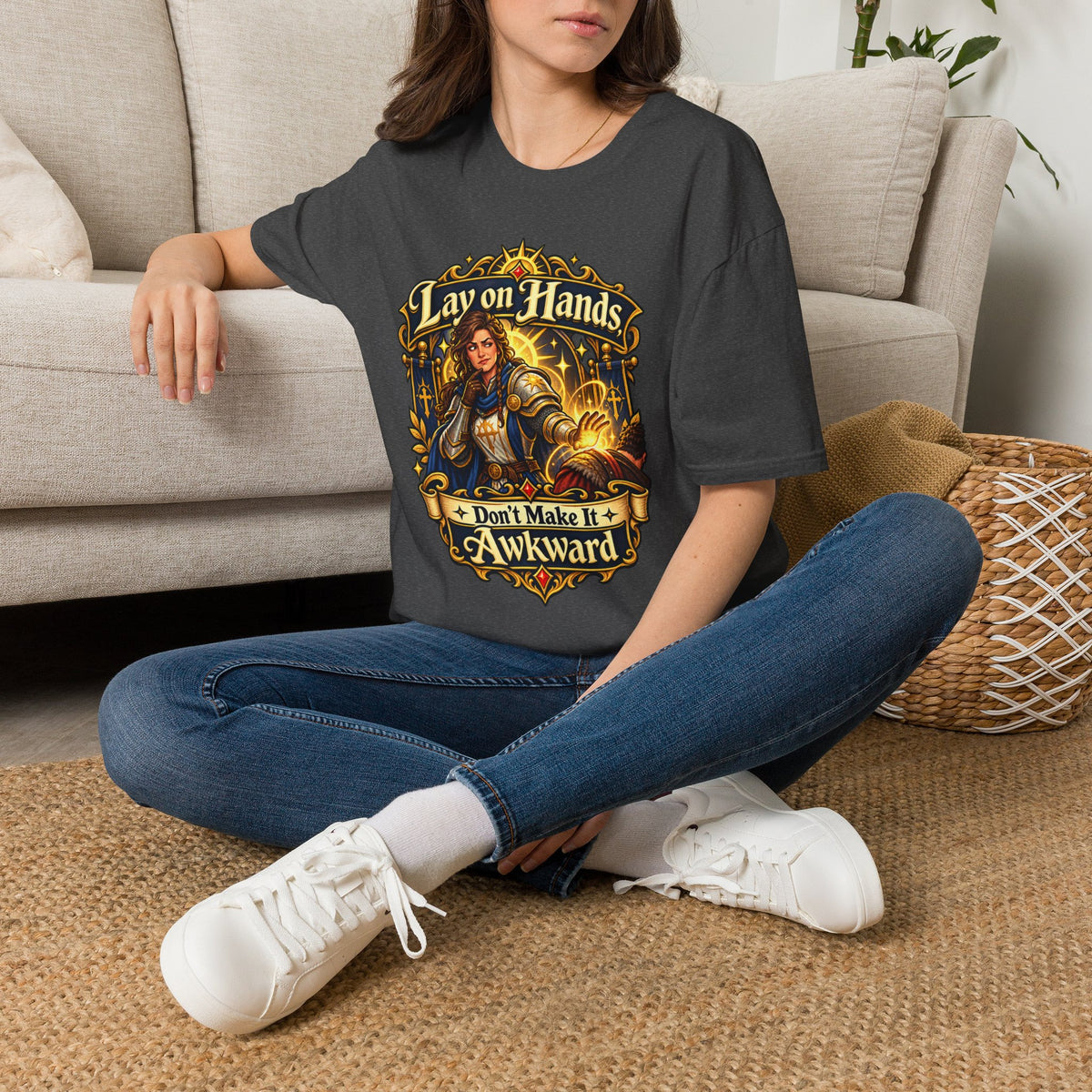 Lay on Hands, Don't Make It Awkward Funny TTRPG T-Shirt