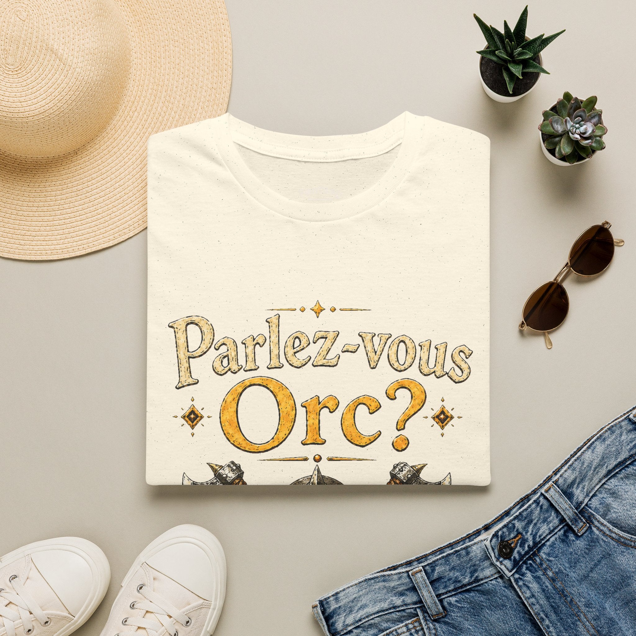 Parlez-vous Orc? T-Shirt | Funny Fantasy RPG Orc Illustration