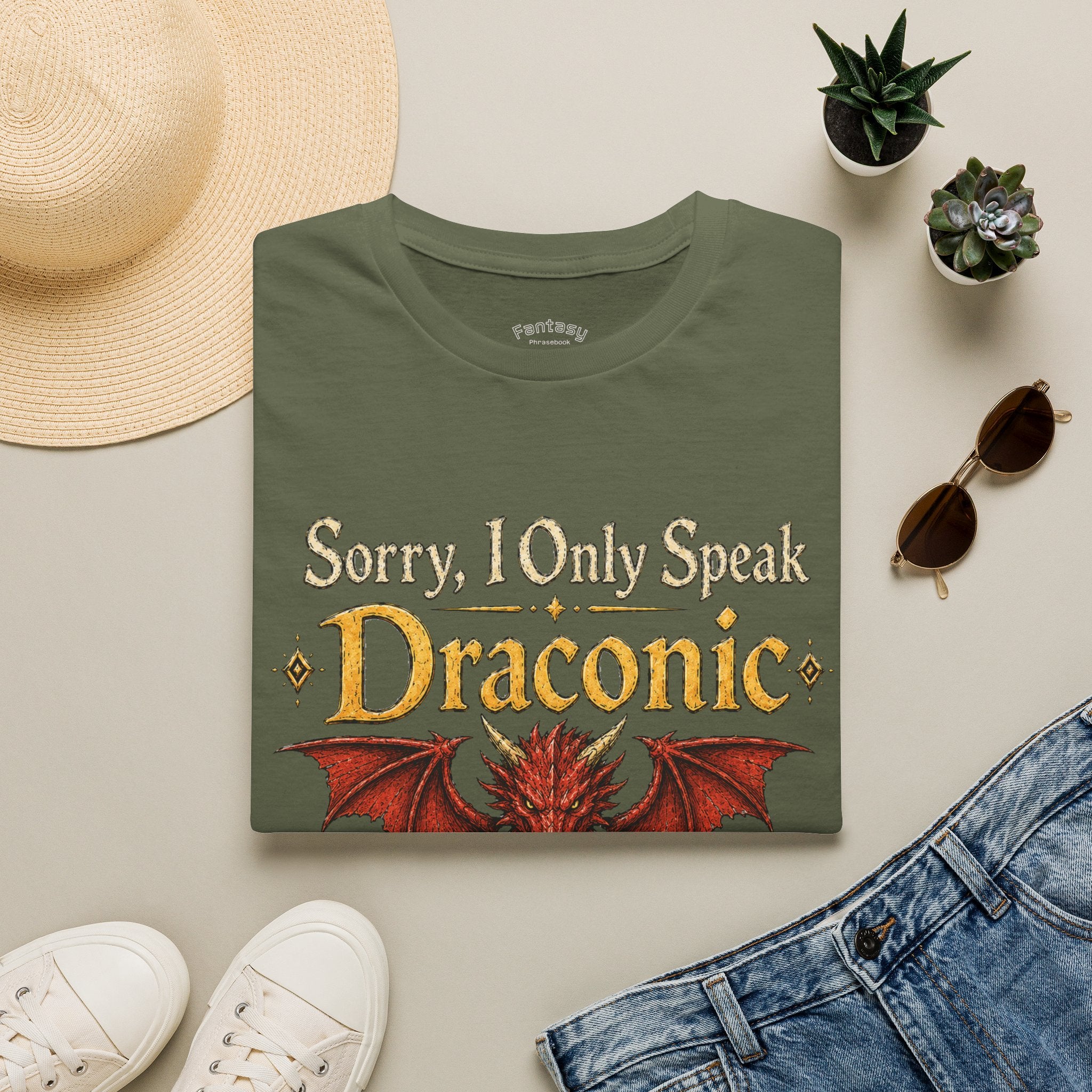 Sorry I Only Speak Draconic T-Shirt | Dragon Language Tee, Fantasy RPG Shirt