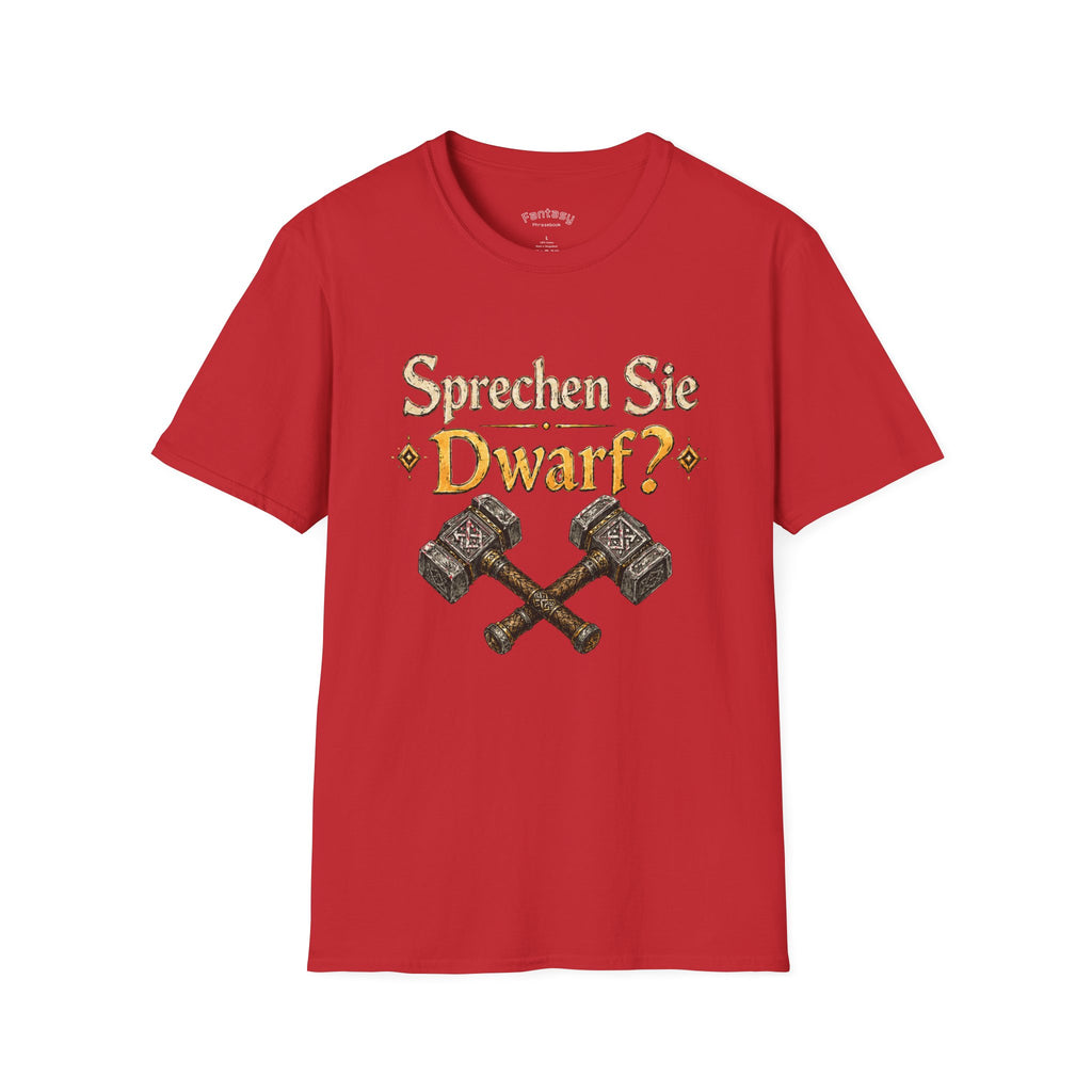 Do You Speak Dwarf T-Shirt | Funny Tabletop Gaming Design, Crossed Runic Hammers