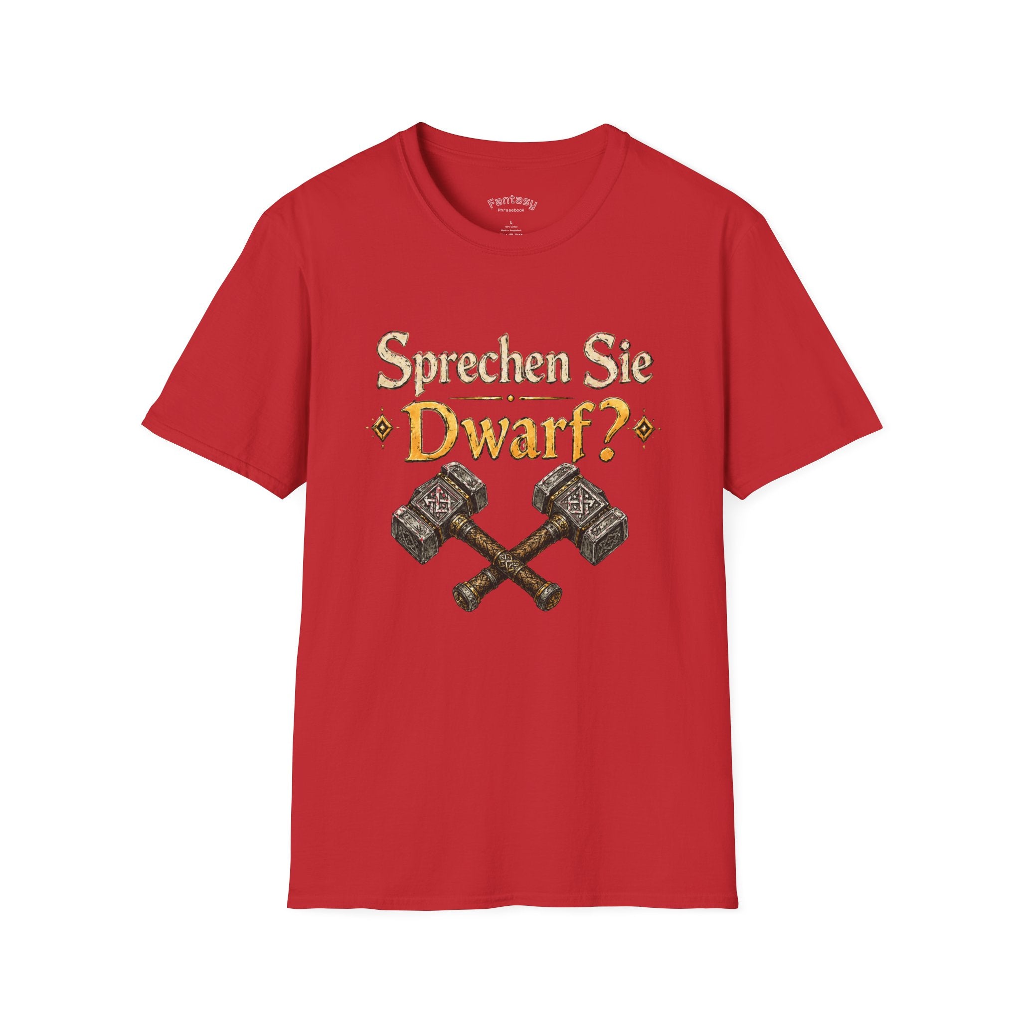 Do You Speak Dwarf T-Shirt | Funny Tabletop Gaming Design, Crossed Runic Hammers