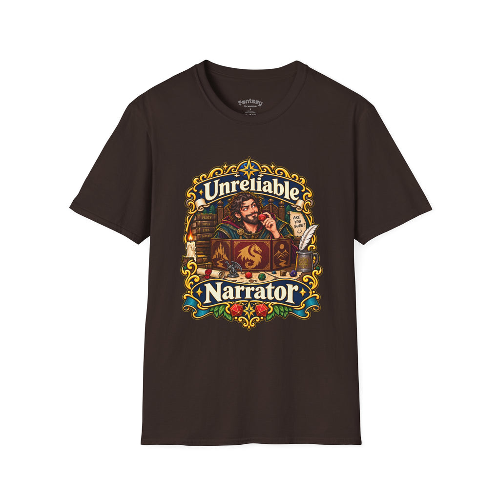 Unreliable Narrator T-Shirt – Funny TTRPG Storyteller Graphic Tee