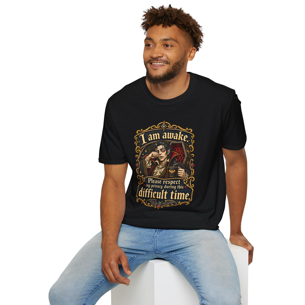 I Am Awake T-Shirt, Please Respect My Privacy During This Difficult Time - Gothic Graphic Tee