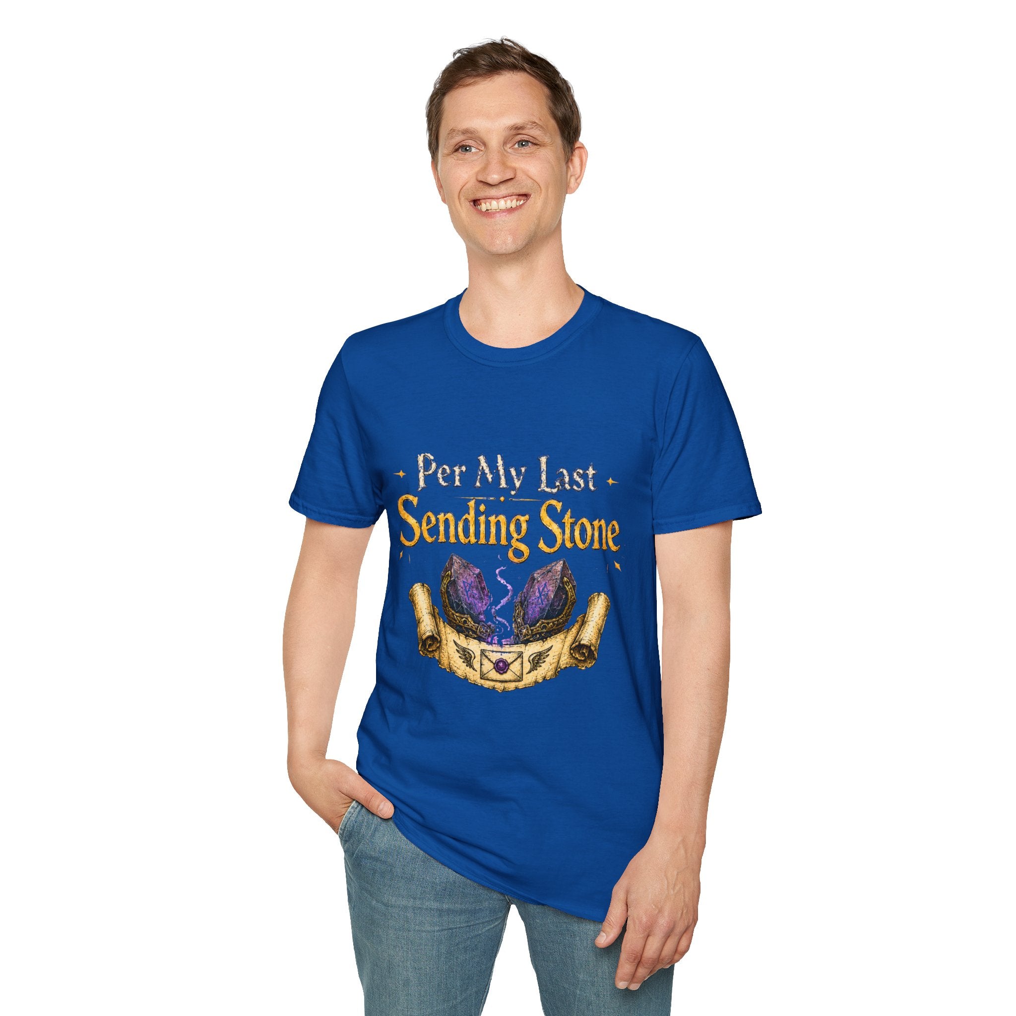 T-Shirt — "Per My Last Sending Stone" Fantasy RPG Shirt