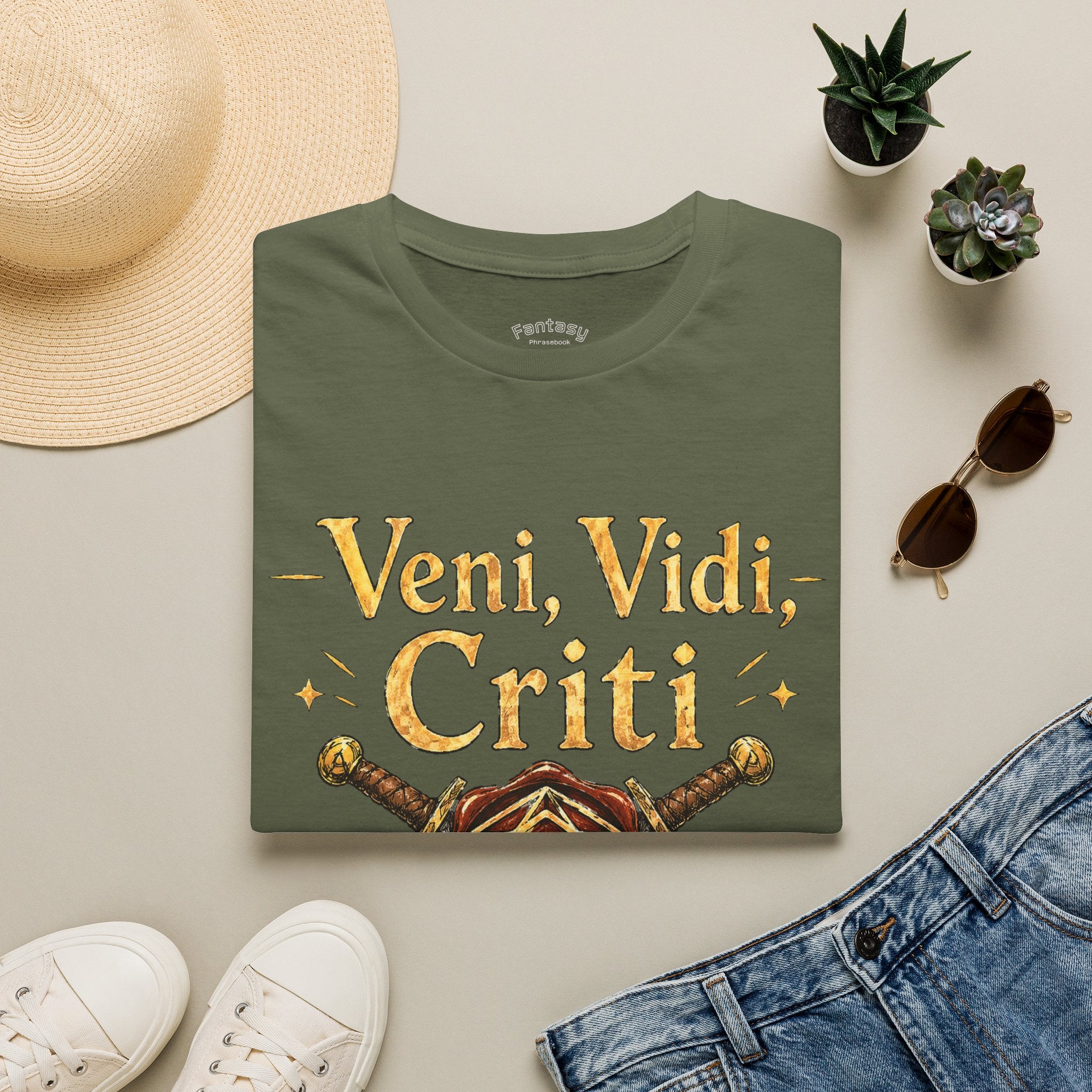I Came I Saw I Crit-ed T-Shirt | Tabletop RPG Dice Gaming Tee