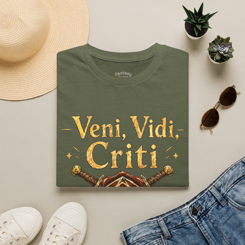 I Came I Saw I Crit-ed T-Shirt | Tabletop RPG Dice Gaming Tee