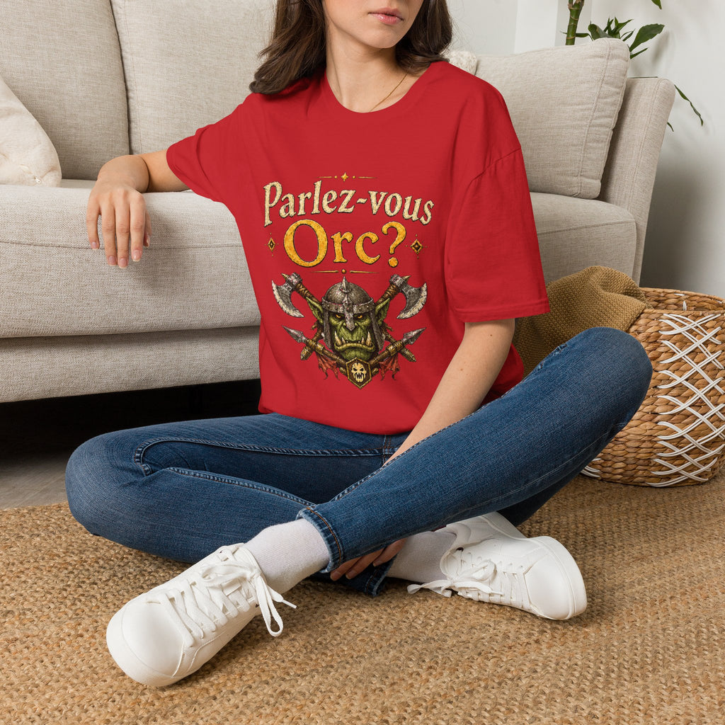 Parlez-vous Orc? T-Shirt | Funny Fantasy RPG Orc Illustration