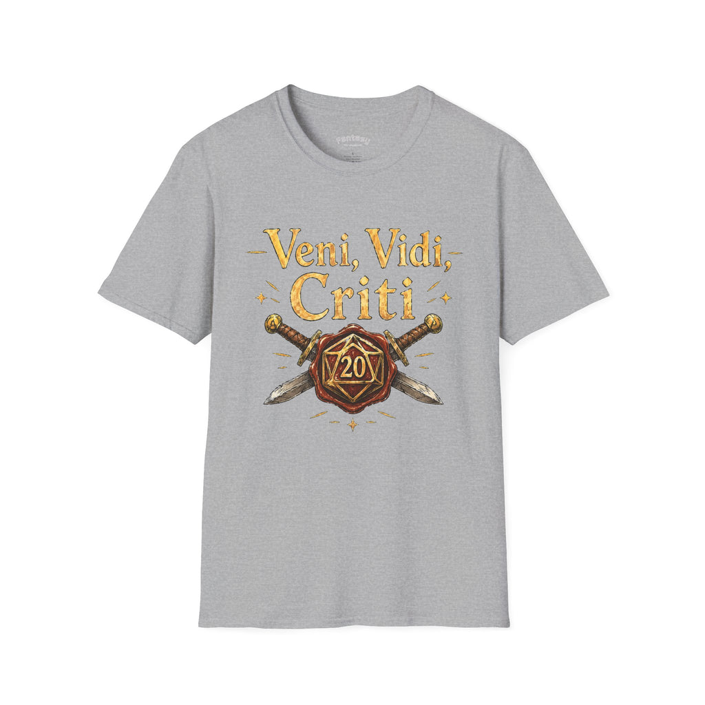 I Came I Saw I Crit-ed T-Shirt | Tabletop RPG Dice Gaming Tee