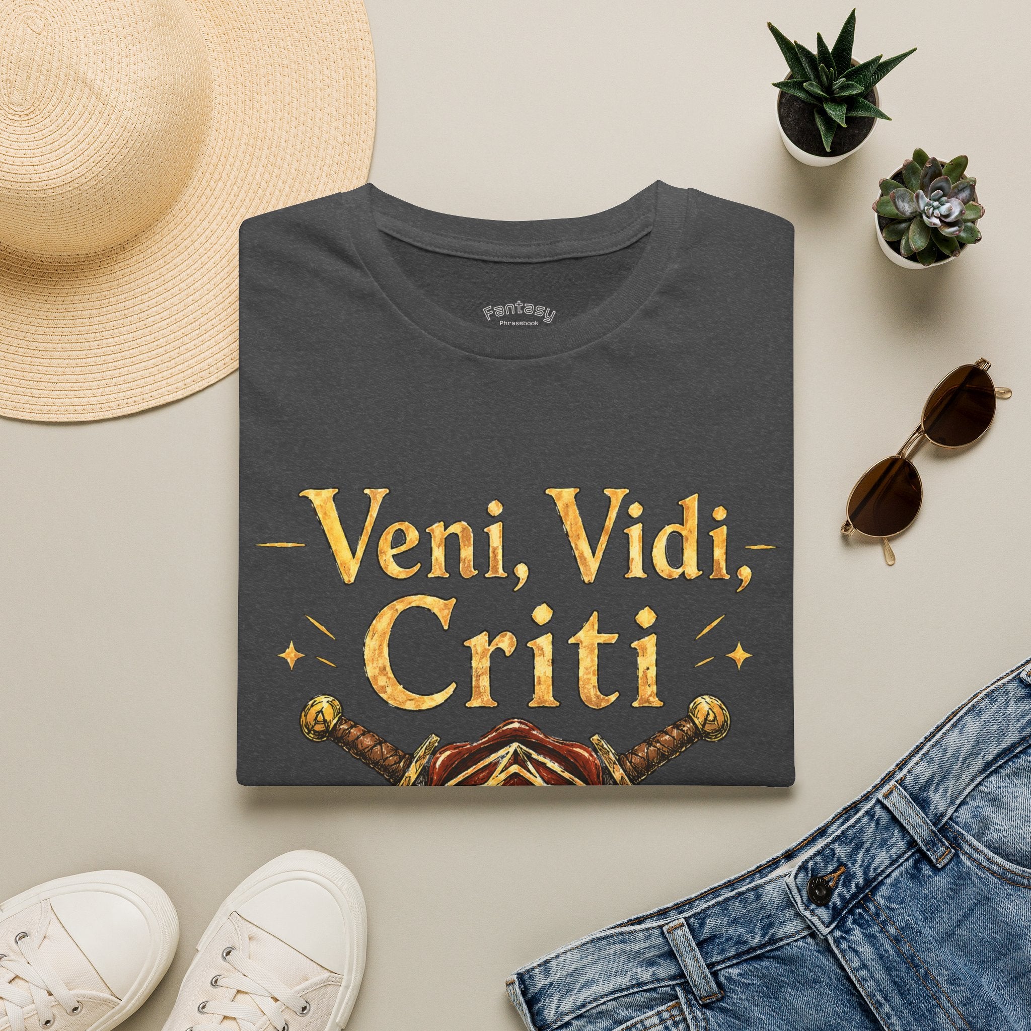 I Came I Saw I Crit-ed T-Shirt | Tabletop RPG Dice Gaming Tee