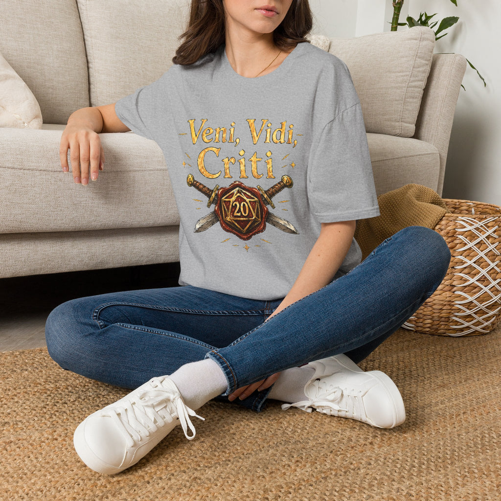 I Came I Saw I Crit-ed T-Shirt | Tabletop RPG Dice Gaming Tee