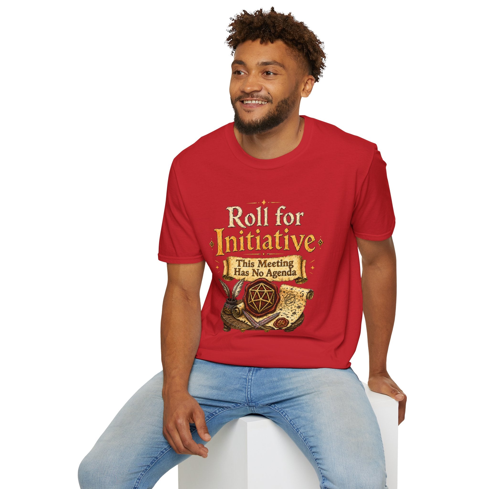 Roll for Initiative T-Shirt — This Meeting Has No Agenda (D&D Gamer Tee)