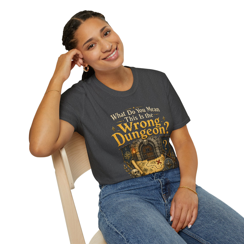Wrong Dungeon T-Shirt — Funny Dungeons & Dragons RPG Gamer Tee