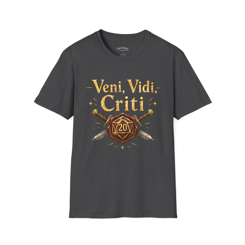 I Came I Saw I Crit-ed T-Shirt | Tabletop RPG Dice Gaming Tee