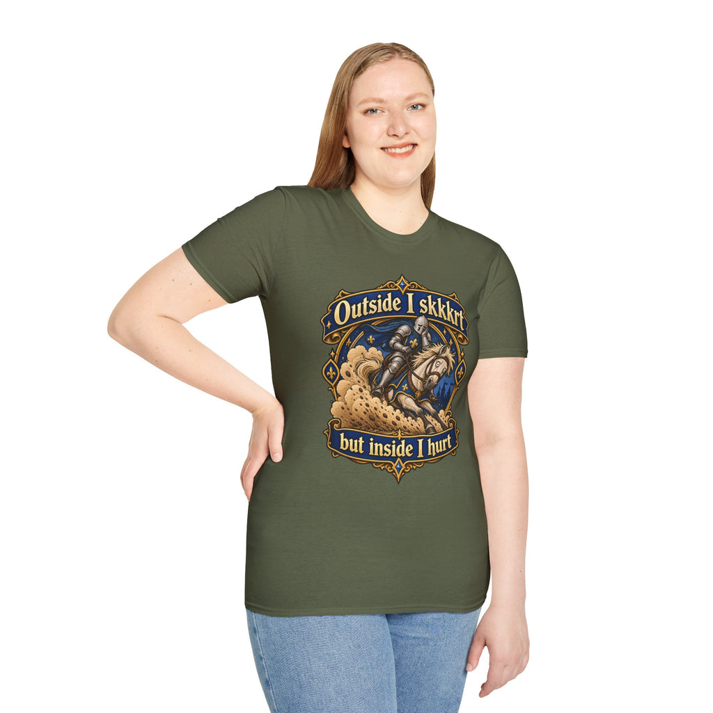 “Outside I skkkrt but inside I hurt” Funny TTRPG T-Shirt