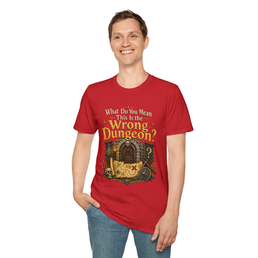 Wrong Dungeon T-Shirt — Funny Dungeons & Dragons RPG Gamer Tee