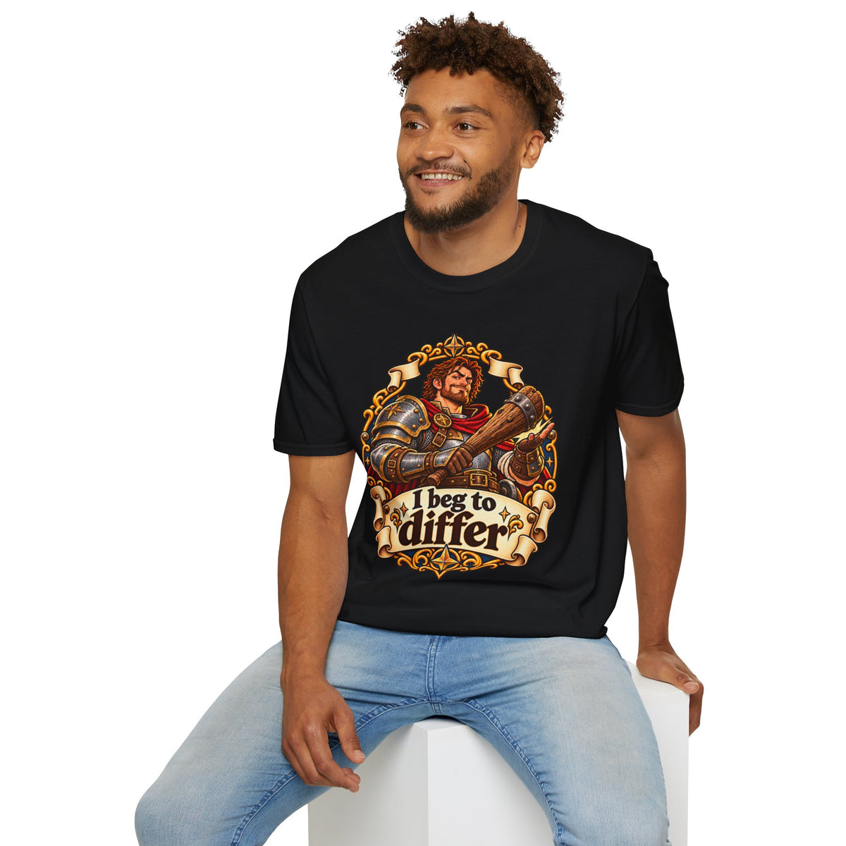 I Beg to Differ Knight T-Shirt - Funny TTRPG Graphic Tee for Gamers & Tabletop Fans