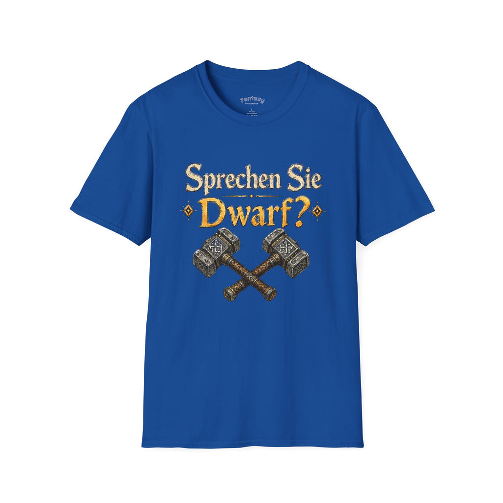 Do You Speak Dwarf T-Shirt | Funny Tabletop Gaming Design, Crossed Runic Hammers