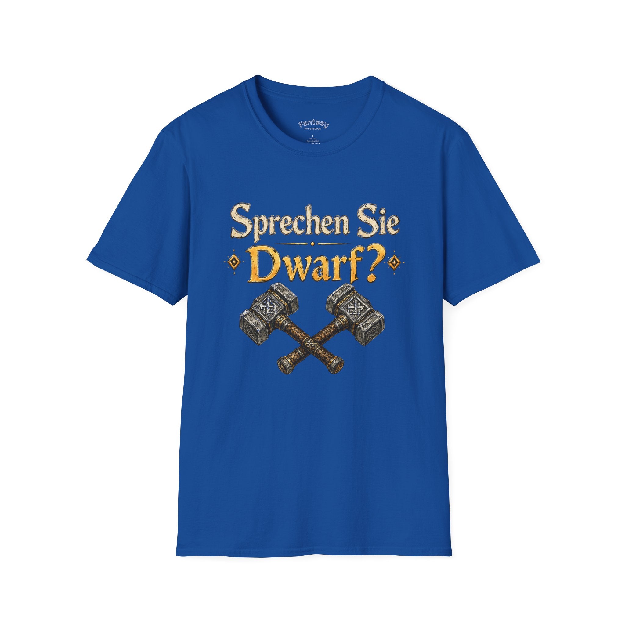 Do You Speak Dwarf T-Shirt | Funny Tabletop Gaming Design, Crossed Runic Hammers
