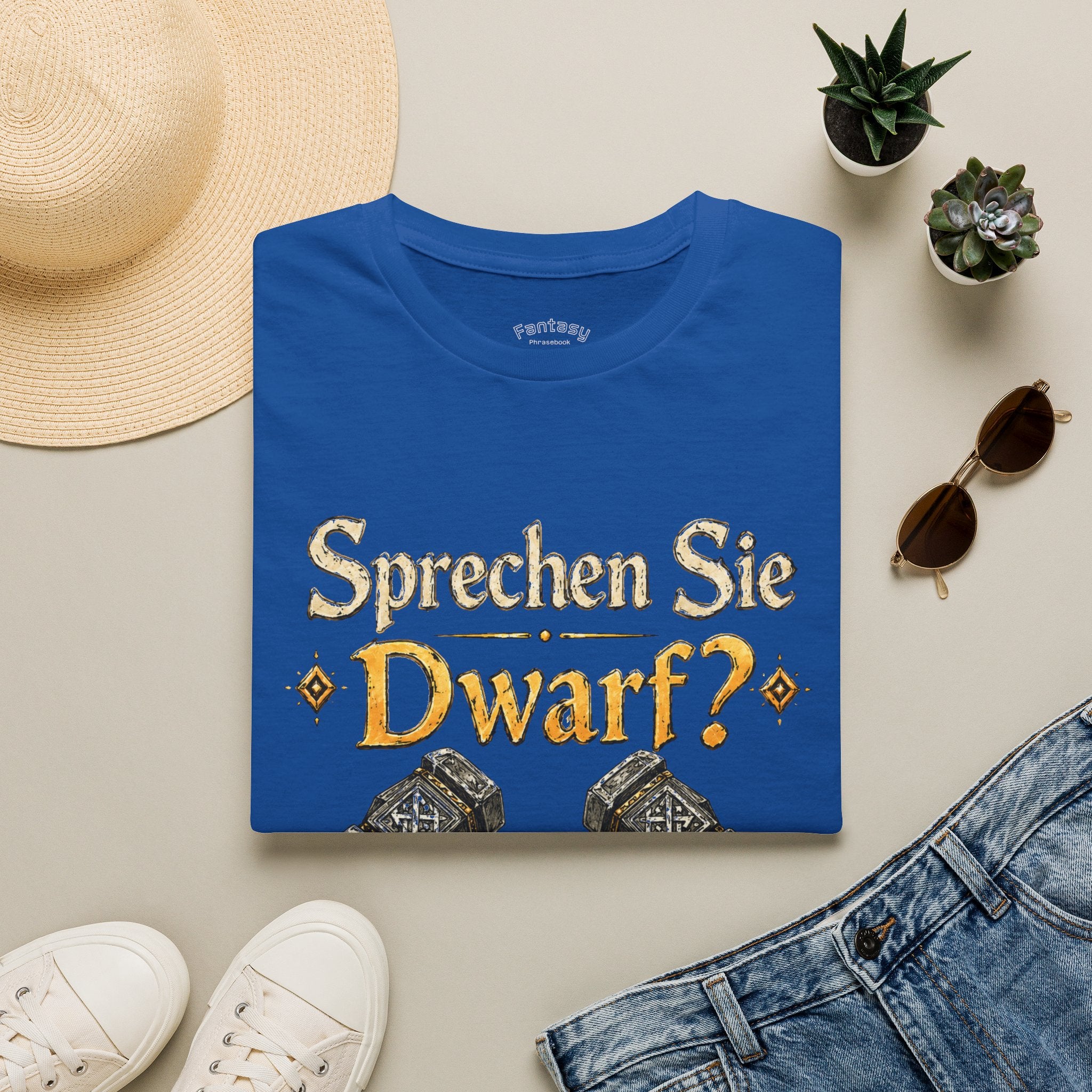 Do You Speak Dwarf T-Shirt | Funny Tabletop Gaming Design, Crossed Runic Hammers