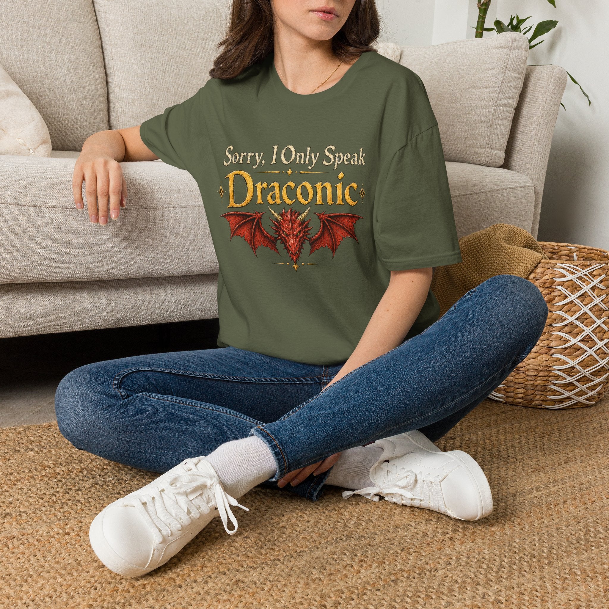 Sorry I Only Speak Draconic T-Shirt | Dragon Language Tee, Fantasy RPG Shirt