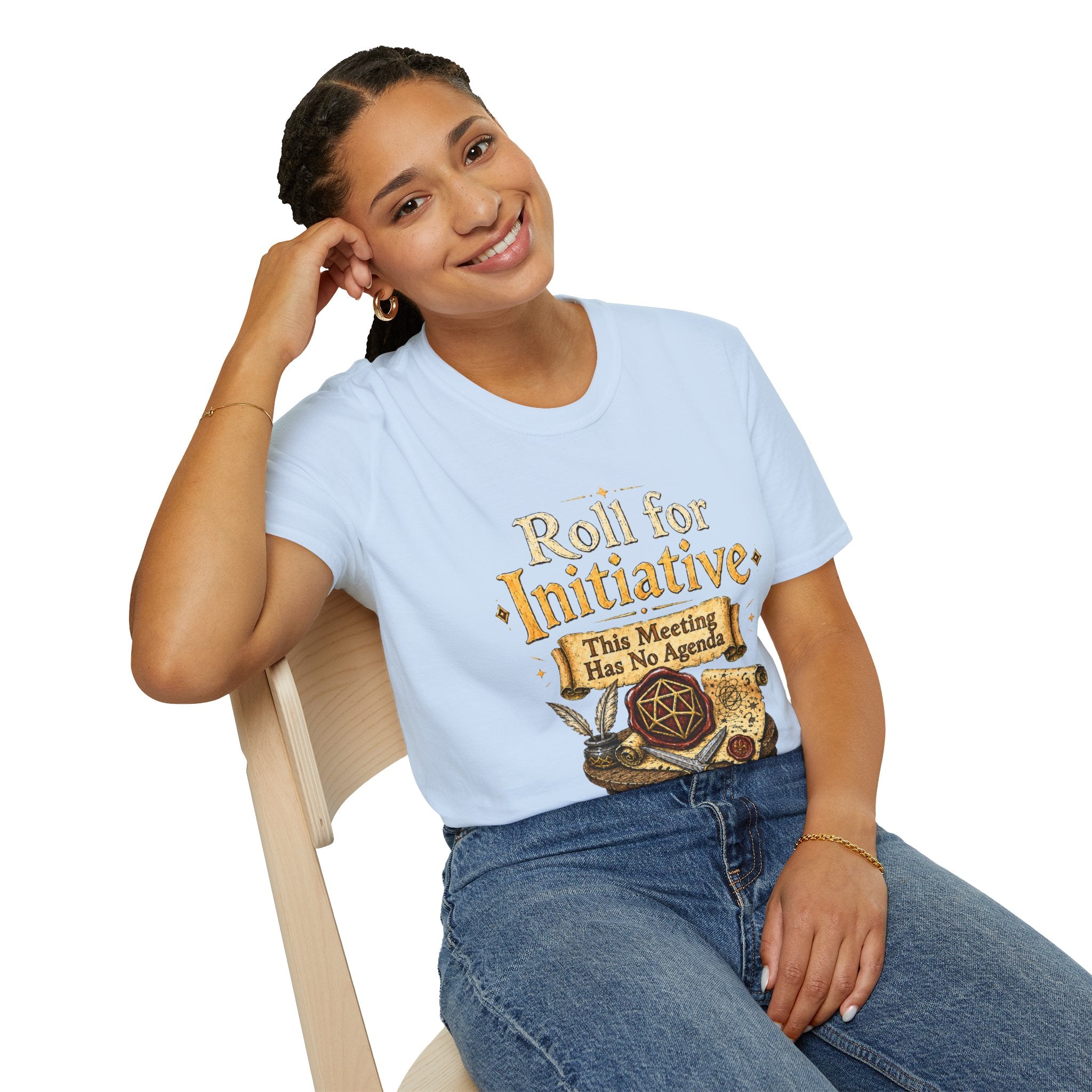 Roll for Initiative T-Shirt — This Meeting Has No Agenda (D&D Gamer Tee)
